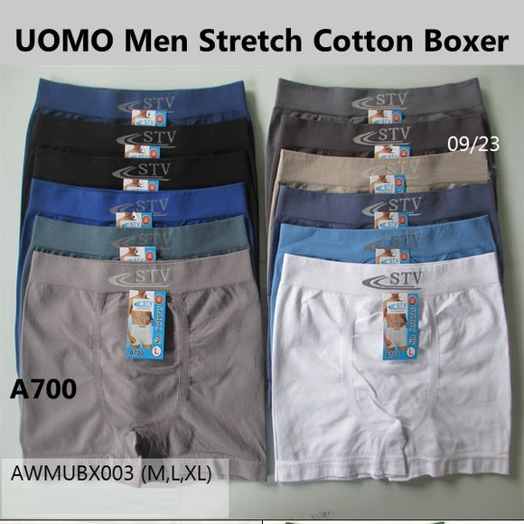 UOMO Men Stretch Cotton Boxer (AWMUBX003)
