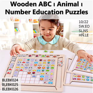 Wooden (ABC,Animals,Number) Education Puzzle (BLEBK024/25/26)