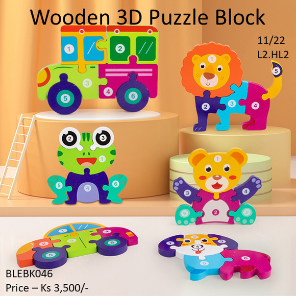 Wooden 3D Puzzle Block (BLEBK046)