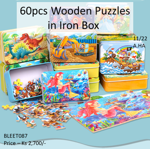 60 pcs Wooden Puzzle With Iron Box (BLEET087)