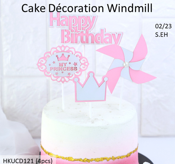 4 pcs Windmill Cake Decoration (HKUCD121)