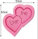 Double Heart Mr & Mrs Silicon Mold (HKUSM027)
