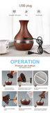 ပန်းအိုးပုံ Air Humidifier အသေး 300ML ဆန့်, သစ်သား အဆင်, 7 led light, (ရေမွှေးဆီထည့်သုံးလို့ရန်မသင့်တော်)_HATHF004N