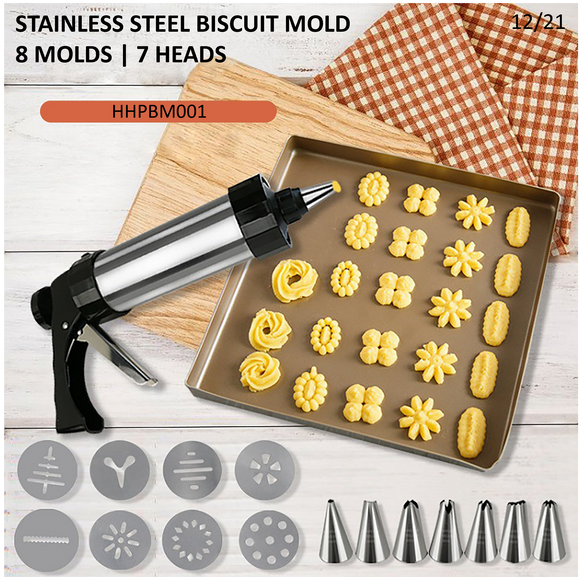 STAINLESS STEEL BISCUIT MOLD  8 MOLDS | 7 HEADS_HHPBM001